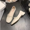 Giày búp bê nữ quai ngang đính ngọc, đế vuông 3cm da mềm, đi êm chân - Full Box GN72 199k 5