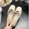 Giày búp bê nữ quai ngang đính ngọc, đế vuông 3cm da mềm, đi êm chân - Full Box GN72 199k 6