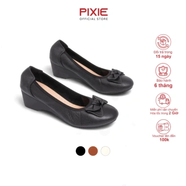 Giày Búp Bê Pixie X461 Đế Xuồng 5cm Da Thật Êm Chân - Đen Giá Chỉ 349.000₫