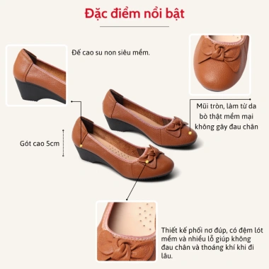Giày Búp Bê Pixie X461 Đế Xuồng 5cm Da Thật Êm Chân - Đen Giá Chỉ 349.000₫
