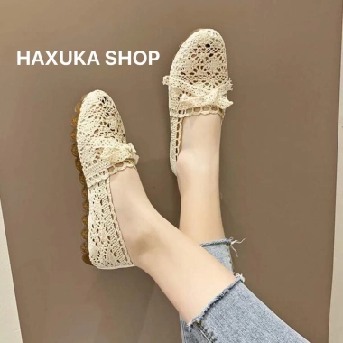 Giày búp bê ren vải đế cao su êm thoáng mát, chống trơn trượt, thấm hút mồ hôi 169k