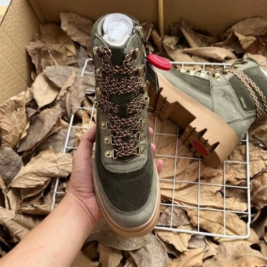 Giày Cao Cổ Tamaris Khaki Đi Tuyết Zipper Chống Nước Lót Lông Ấm, Chống Trơn 945.000₫