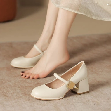 Giày cao gót 5 phân Mary Jane quai ngang khóa vuông Luvia 170CG, chân gầy lùi 1 size, 229k 5