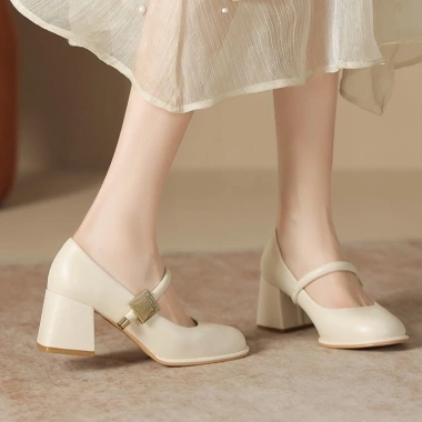 Giày cao gót 5 phân Mary Jane quai ngang khóa vuông Luvia 170CG, chân gầy lùi 1 size, 229k 7