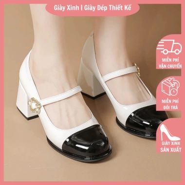 Giày cao gót 5P Mary Jane G116 đế đúp cao su non da mềm - Giá chỉ 195.000₫