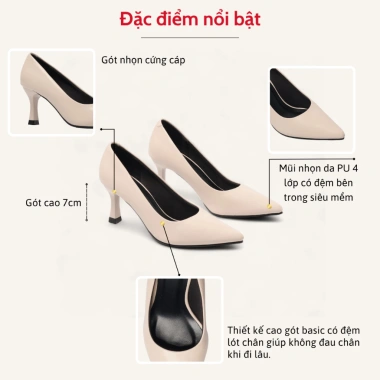 Giày Cao Gót 7cm Basic Mũi Nhọn Êm Chân Pixie X457 - Giá 198.000₫ Giảm Sốc
