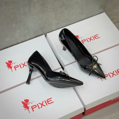 Giày Cao Gót 7cm Mũi Nhọn Da Bóng Phối Nơ và Thời Trang Công Sở Nữ Giá 279.000đ