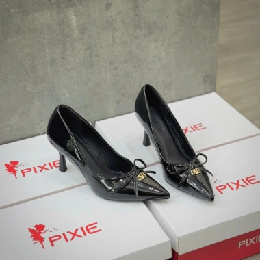 Giày Cao Gót 7cm Mũi Nhọn Da Bóng Phối Nơ và Thời Trang Công Sở Nữ Giá 279.000đ