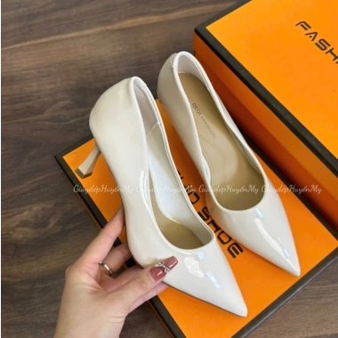 Giày cao gót 7p gót kín da bóng nhẹ mềm mũi nhọn - chất xịn cao cấp, full hộp, giá 229k 3 Giày cao gót 7p gót kín da bóng nhẹ mềm mũi nhọn - chất xịn cao cấp, full hộp, giá 229k 3