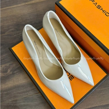 Giày cao gót 7p gót kín da bóng nhẹ mềm mũi nhọn - chất xịn cao cấp, full hộp, giá 229k