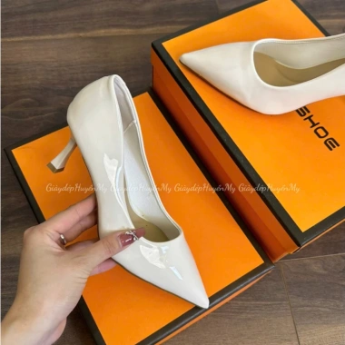 Giày cao gót 7p gót kín da bóng nhẹ mềm mũi nhọn - chất xịn cao cấp, full hộp, giá 229k 9 Giày cao gót 7p gót kín da bóng nhẹ mềm mũi nhọn - chất xịn cao cấp, full hộp, giá 229k 9