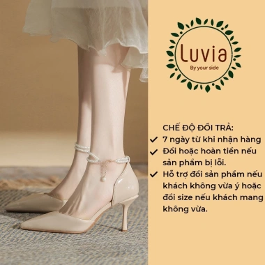 Giày cao gót 8 phân Luvia 179CG da bóng, gót nhọn, mũi sục, dây ngọc - Giá chỉ 214.000₫ 3