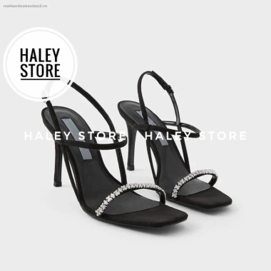 Giày cao gót 9cm HALEY STORE quai xoàn mảnh đính đá mũi vuông thanh lịch cá tính - Giá 169.900đ Giày cao gót 9cm HALEY STORE quai xoàn mảnh đính đá mũi vuông thanh lịch cá tính - Giá 169.900đ