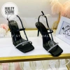 Giày cao gót 9cm HALEY STORE quai xoàn mảnh đính đá mũi vuông thanh lịch cá tính - Giá 169.900đ 4