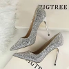 Giày cao gót BIGTREE 9.219-1 - Kim tuyền sequin, size lớn, gót nhọn, chính hãng 509k 3