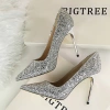Giày cao gót BIGTREE 9.219-1 - Kim tuyền sequin, size lớn, gót nhọn, chính hãng 509k 8