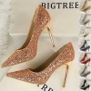 Giày cao gót BIGTREE 9.219-1 - Kim tuyền sequin, size lớn, gót nhọn, chính hãng 509k 9