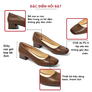 Giày Cao Gót Búp Bê Nữ 3cm Mũi Vuông Thời Trang Pixie H430 - Giá ưu đãi 309.000₫