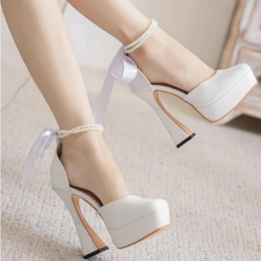 Giày cao gót C139 11cm 2 màu đen da lộn trắng da bóng thanh lịch 276k