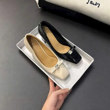Giày Cao Gót Công Sở Form Rộng Lùi Size Đế Vuông 7cm Mũi Vuông K353 279k