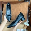 Giày Cao Gót Công Sở Mũi Nhọn Da Cao Cấp Size 35-42, Đệm Mút Êm, Gót Vuông 3-7p Giá 286k 4