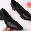 Giày cao gót công sở mũi vuông đen 3cm Đế vuông gót trơn giảm giá 20% 2