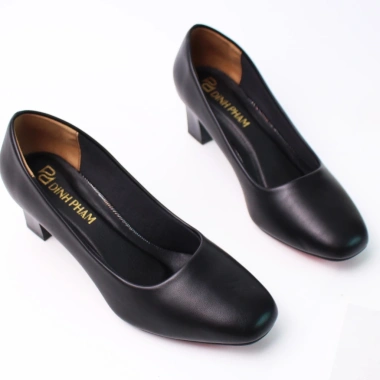 Giày cao gót công sở ngoại cỡ 35-42, đế vuông mũi vuông 5-7cm - Giá ưu đãi 186k 2
