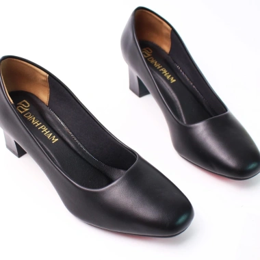 Giày cao gót công sở ngoại cỡ 35-42, đế vuông mũi vuông 5-7cm - Giá ưu đãi 186k 3