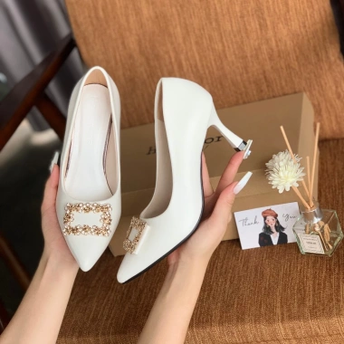 Giày Cao Gót Đá Vuông Đồng Gót 5-7cm Da Trơn Siêu Xịn - Thời Thượng Giá 374k 7