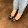Giày Cao Gót Đá Vuông Đồng Gót 5-7cm Da Trơn Siêu Xịn - Thời Thượng Giá 374k 8