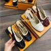 Giày cao gót đế vuông 5P nơ viền ren cao cấp - Full hộp, giá ưu đãi 235.000₫