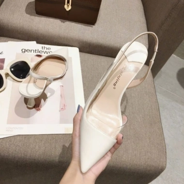 Giày cao gót khoét eo quai trong meka cao 8cm - Xinh sang ship hỏa tốc giá 470k