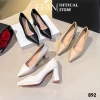 Giày cao gót mũi nhọn 8 phân FFANSTORE - Đế đúp gót vuông, da mềm size lớn, màu đen da lộn - 570k