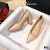 Giày cao gót mũi nhọn 8 phân FFANSTORE - Đế đúp gót vuông, da mềm size lớn, màu đen da lộn - 570k 8