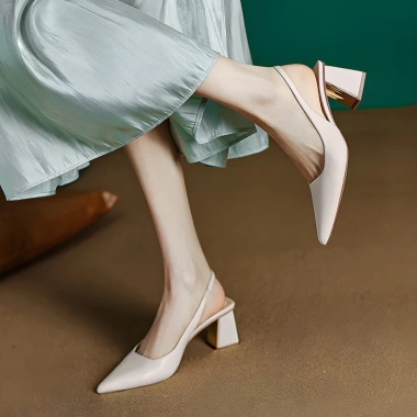Giày cao gót mũi nhọn basic slingback thanh trang nhã 7cm - Giá ưu đãi 389k 5