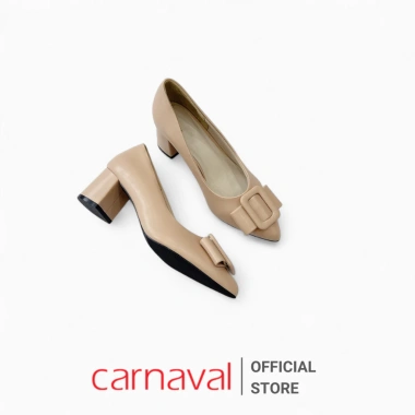 Giày Cao Gót Mũi Nhọn Đính Khóa Carnaval 5cm Vuông - Công Sở Sang Trọng, Giá 198k 5