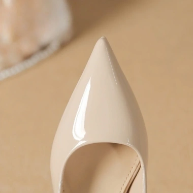 Giày cao gót mũi nhọn mềm, đế vuông 8 phân - đen nude, giảm 71k FFAN STORE 8
