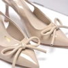 Giày Cao Gót Mũi Nhọn Nơ Merly 1.634 Size 35‑43 Da Bóng Sang Chảnh Slingback 9cm Giá 375k 7