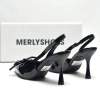 Giày Cao Gót Mũi Nhọn Nơ Merly 1.634 Size 35‑43 Da Bóng Sang Chảnh Slingback 9cm Giá 375k 9