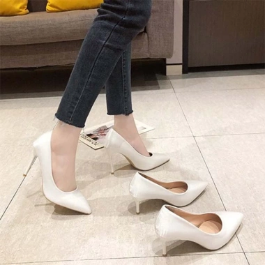 Giày cao gót mũi nhọn satin thời trang công sở nữ thanh lịch, giá 443.167₫ 3