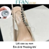 Giày cao gót mũi nhọn slingback da mềm mại 7‑9 cm, đính đá, bigsize màu đen-be, giảm giá 490k 7