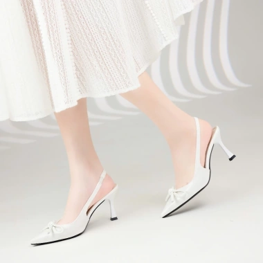 Giày Cao Gót MWC G206 Slingback Mũi Nhọn Đính Nơ - Thời Trang Thanh Lịch Giá 250k 4