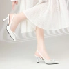 Giày Cao Gót MWC G206 Slingback Mũi Nhọn Đính Nơ - Thời Trang Thanh Lịch Giá 250k 5