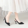 Giày Cao Gót MWC G206 Slingback Mũi Nhọn Đính Nơ - Thời Trang Thanh Lịch Giá 250k 6