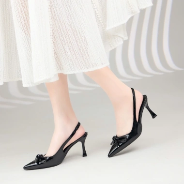 Giày Cao Gót MWC G206 Slingback Mũi Nhọn Đính Nơ - Thời Trang Thanh Lịch Giá 250k 8