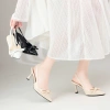 Giày Cao Gót MWC G206 Slingback Mũi Nhọn Đính Nơ - Thời Trang Thanh Lịch Giá 250k 9
