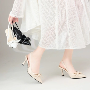 Giày Cao Gót MWC G206 Slingback Mũi Nhọn Đính Nơ - Thời Trang Thanh Lịch Giá 250k 9