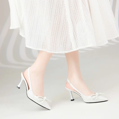 Giày Cao Gót MWC G206 Slingback Mũi Nhọn Đính Nơ - Thời Trang Thanh Lịch Giá 250k 10