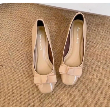Giày cao gót nữ 3 phân mũi vuông gót trụ xi bóng phối nơ - Thời trang công sở, giảm còn 290.000₫ 5