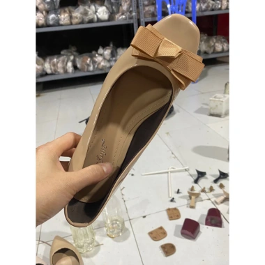 Giày cao gót nữ 3 phân mũi vuông, gót vuông xi bóng phối nơ - Annmodels A1.004NU - Thời trang công sở 171.379₫ 8